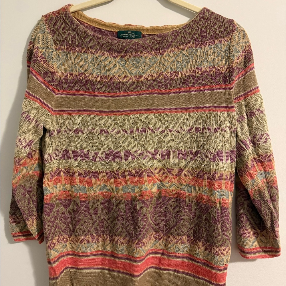 Lauren Jeans Ralph Lauren colorful Knit Top Size Large